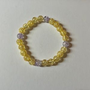 Glitter glass bead bracelet